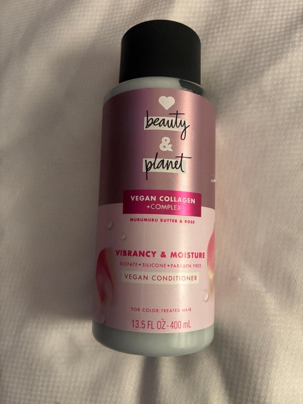 Beauty & Planet Vegan Collagen Conditioner — Pink Vibrancy & Moisture